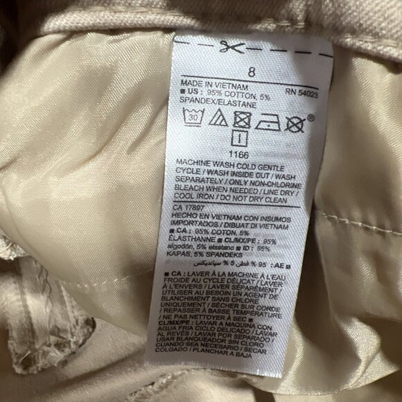 Old Navy Pixie Pants Casual Chino Mid-Rise Women's Size 8 Stretch Beige - Picture 9 of 10
